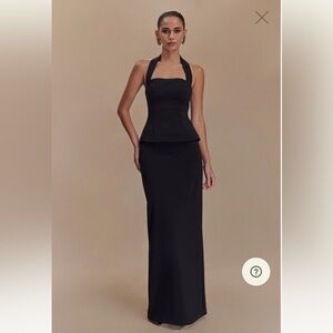 MESHKI 	
Bertie Peplum Halter Maxi Dress NWT and packaging. Size Medium.